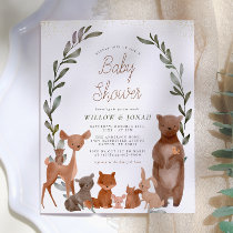 Cute Forest Friends & Greenery Budget Baby Shower