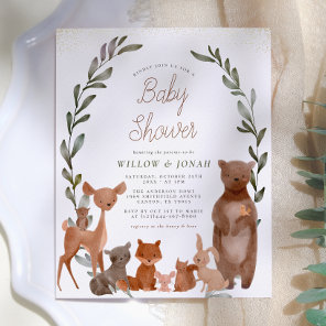 Cute Forest Friends & Greenery Budget Baby Shower