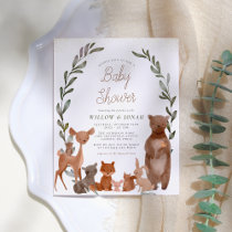 Cute Forest Friends & Greenery Budget Baby Shower