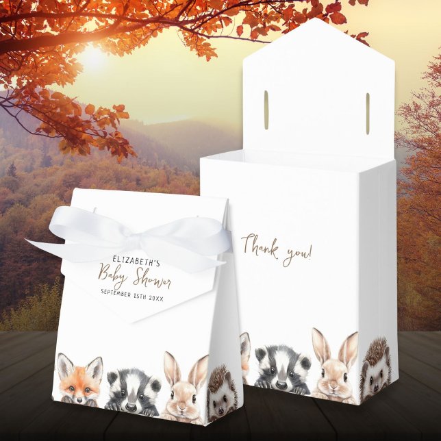 Cute Forest Friends Woodland Animals Baby Shower Favor Boxes (Cute Forest Friends Woodland Animals Baby Shower Favor Boxes)