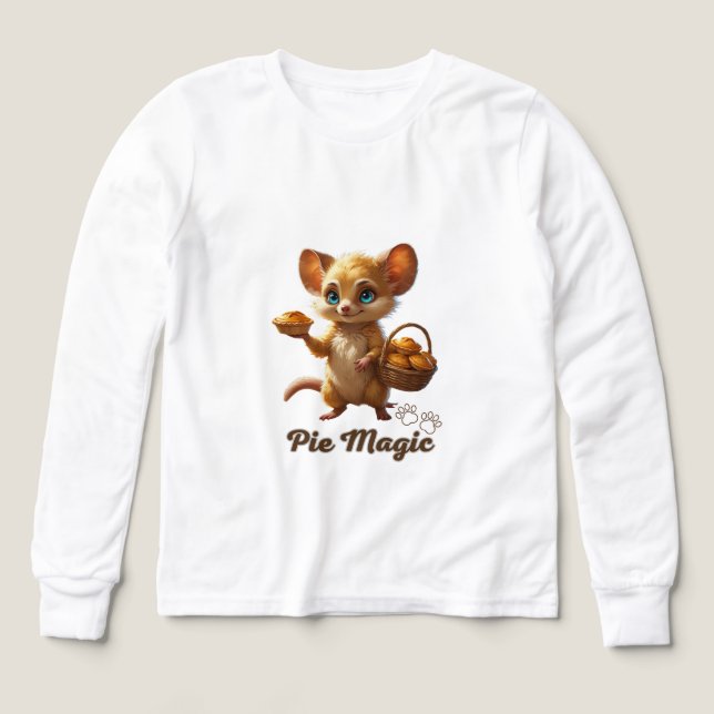 Cute Forest Mouse with Pies Tri-Blend Shirts (Design Front)