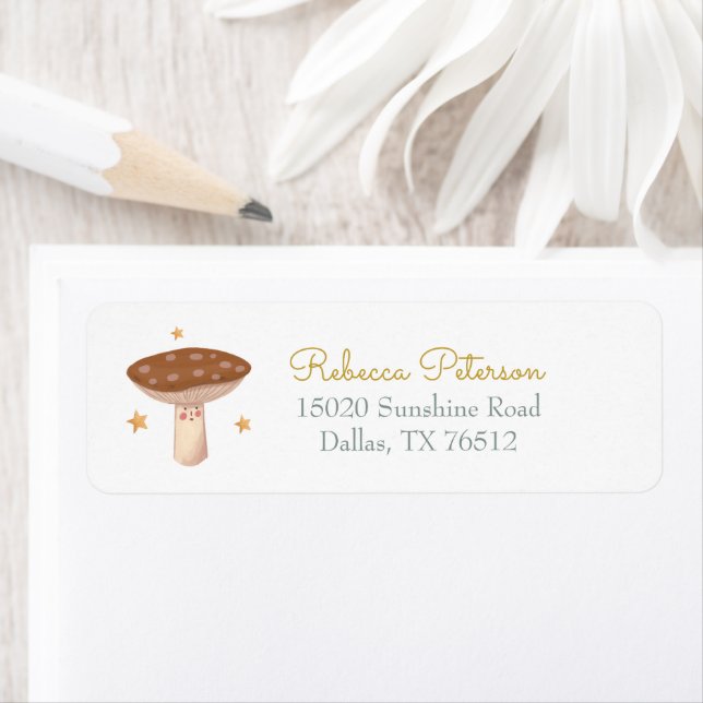 Cute Forest Mushroom Return Address Label (Insitu)