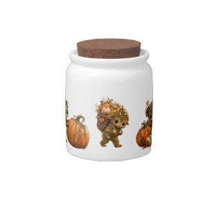 Cute Forest Sprite Pumpkin Candy Jar