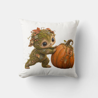 Cute Forest Sprite Pumpkin Pillow