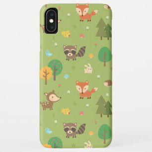 Cute Forest Woodland Animal Pattern iPhone XS Max Case