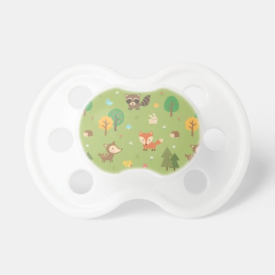 Cute Forest Woodland Animal Pattern For Babies Pacifier