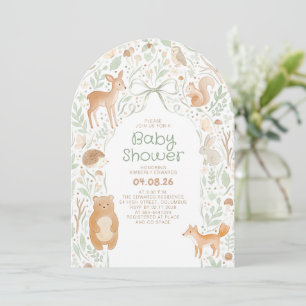 Cute Forest Woodland Animals Baby Shower Arch Invitation