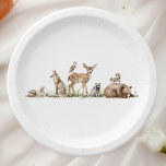 Cute Forest Woodland Animals Baby Shower Paper Plates<br><div class="desc">Introducing our simple cure forest woodland animals baby shower paper plates, perfect for a cute and whimsical celebration! Featuring a watercolor forest story theme with adorable creatures like a fox, bunny, bear, and deer, it's great for a gender-neutral shower. This bohemian-inspired design sets a sweet and simple scene with its...</div>