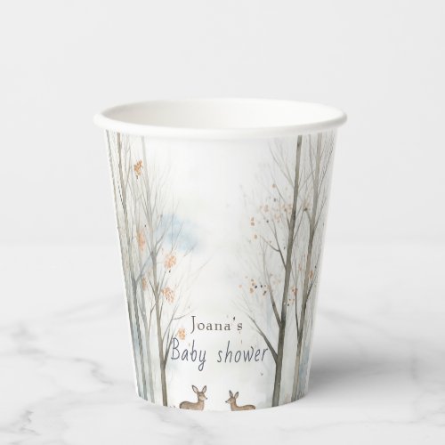 Cute  forest woodland baby shower  paper cups