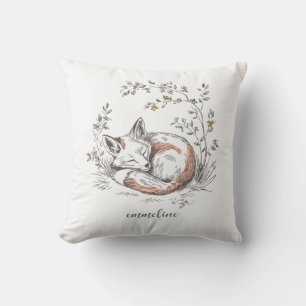 Cute Forest Woodland Fox Personalized Throw Pillow