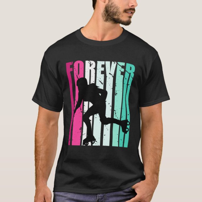 Cute Forever Cute Roller Skating Roller Girls Fan  T-Shirt (Front)
