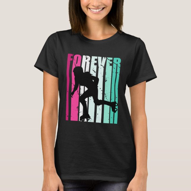 Cute Forever Cute Roller Skating Roller Girls Fan  T-Shirt (Front)