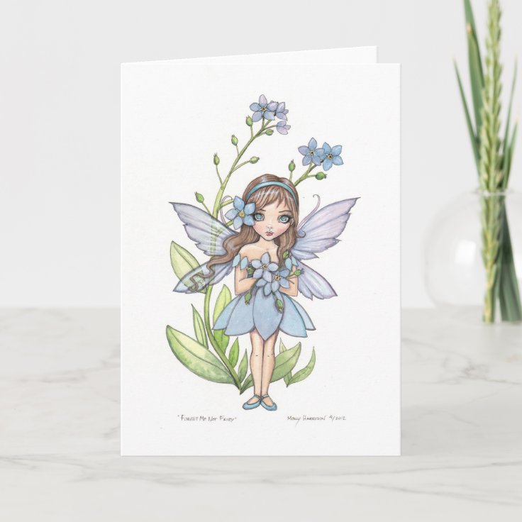 Cute Forget Me Not Flower Fairy Card | Zazzle