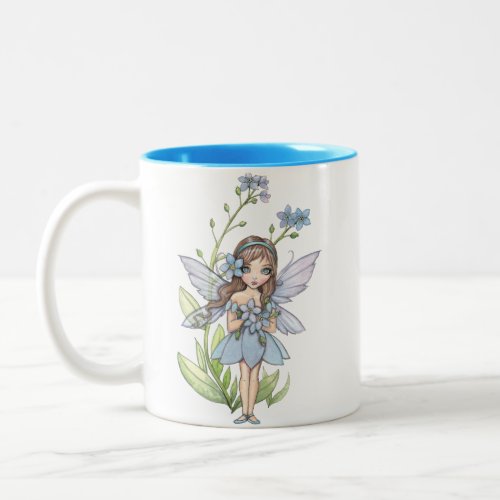 Cute Forget Me Not Flower Fairy Mug