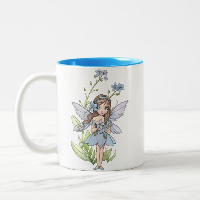 Cute Forget Me Not Flower Fairy Mug (Left)