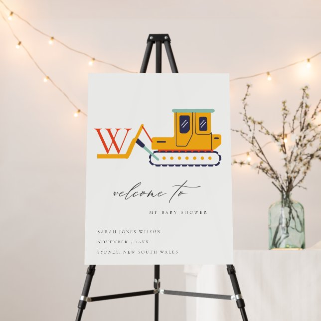 Cute Fork Lift Monogram Baby Shower Welcome Foam Board (In Situ (Stand))