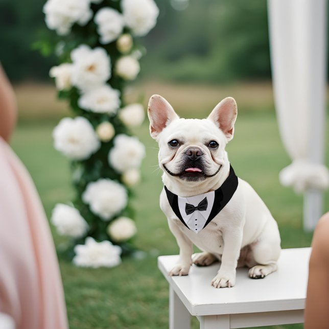 Cute Formal Black White Tuxedo Bowtie Pet Wedding Pet Bandana Collar (Cute Formal Black White Tuxedo Bowtie Pet Wedding Pet Bandana Collar)