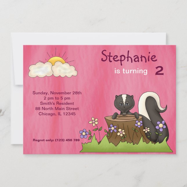 Cute Forrest Critters Birthday Invitation (Front)