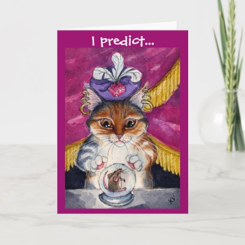 Cute Fortune_Teller Cat greeting card