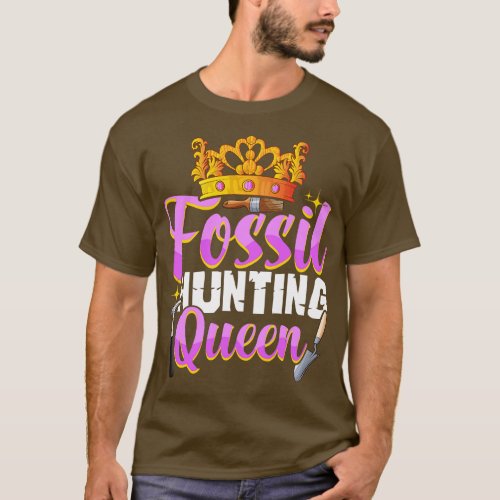 Cute Fossil Hunting Girls Paleontologist T_Shirt