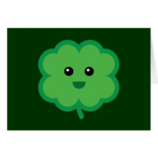 Cute Four Leaf Clover Cards (Front Horizontal)