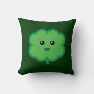 Cute Four Leaf Clover Throw Pillow
