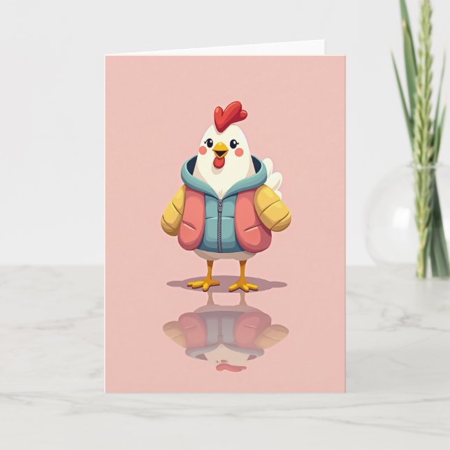 Cute Fowl In Jacket Art Card (Front)