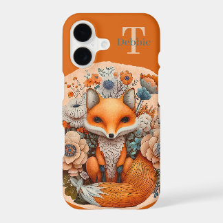 cute fox add monogram animal lovers iPhone 17 case