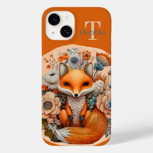 cute fox add monogram animal lovers Case-Mate iPhone 14 case