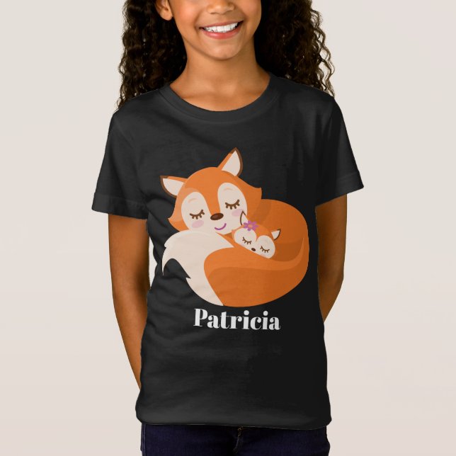 Cute Fox add name t-shirt (Front)