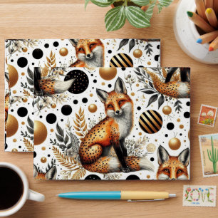 Cute Fox and Dots Seamless Envelope