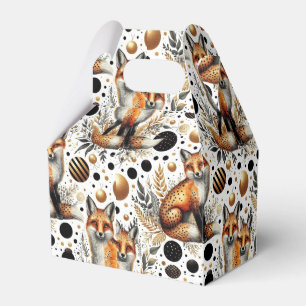Cute Fox and Dots Seamless Favor Boxes