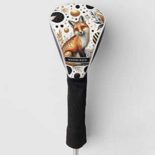 Cute Fox and Dots Seamless Golf Head Cover