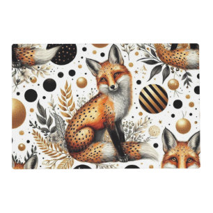 Cute Fox and Dots Seamless Placemat