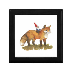 Cute Fox And His Friend Gnome Gift Box