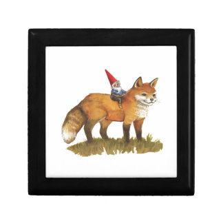 Cute Fox And His Friend Gnome Gift Box