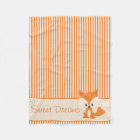 Cute Fox and Orange & Tan Stripes | Personalized