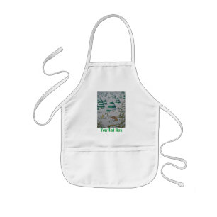 cute fox and rabbits christmas snow scene kids' apron