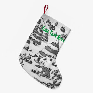 cute fox and rabbits christmas snow scene small christmas stocking