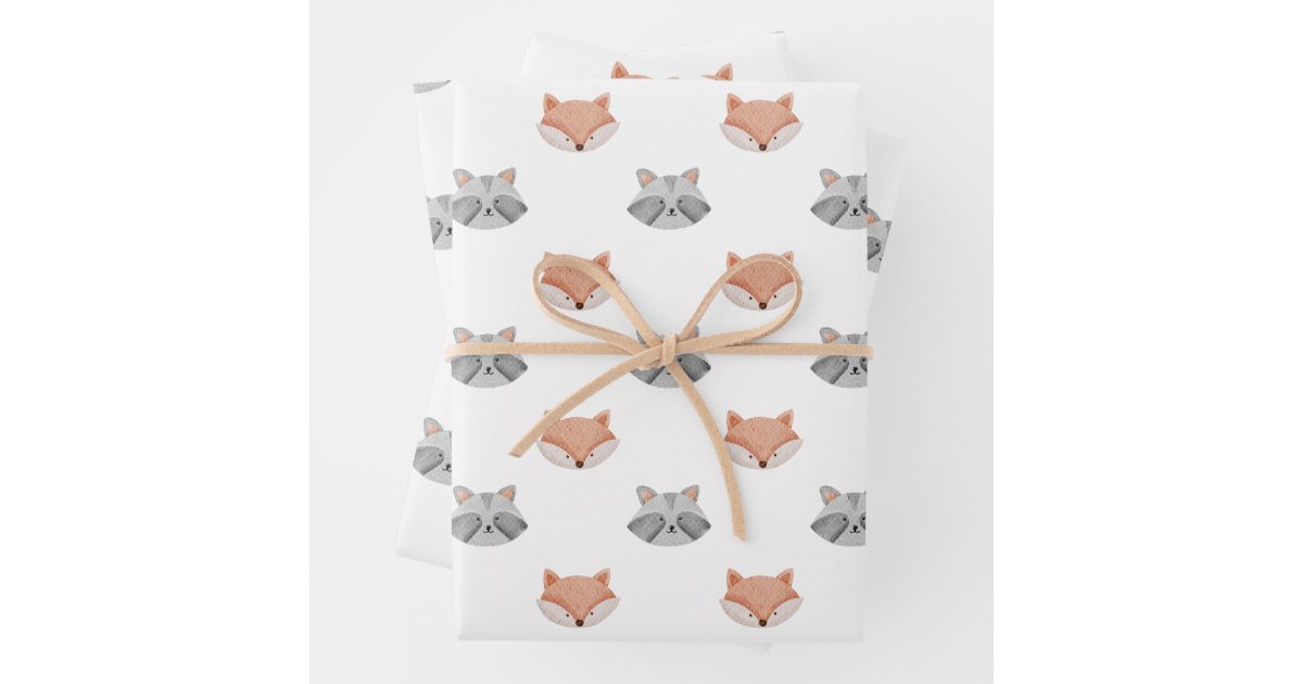Girly Woodland Forest Animals Baby Shower Birthday Wrapping Paper