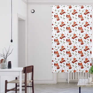 Cute Fox And Wildflowers Pattern Woodland Nursery Blackout Curtains