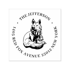 Cute Fox Animal Cartoon Custom Name Return Address Self-inking Stamp