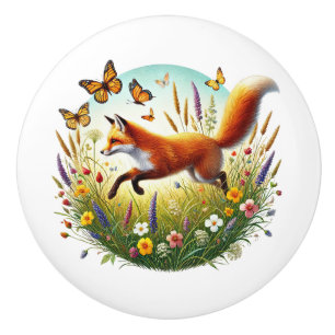 Cute fox animal lovers  ceramic knob