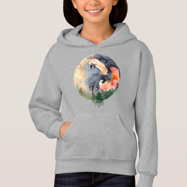 cute fox animal lovers hoodie (Front)