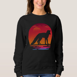 cute fox animal sunset Silhouette fox Sweatshirt