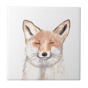 Cute Fox animal wildlife vintage woodlands forest Tile