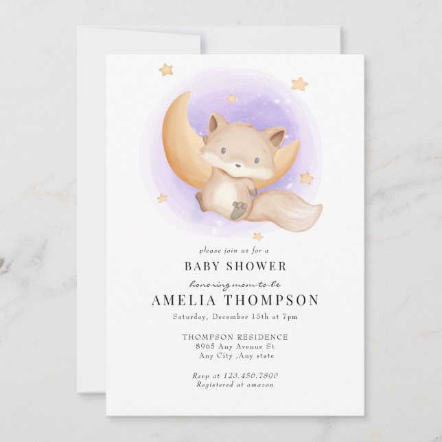 Cute Fox | Animals Baby Shower Invitation (Front)