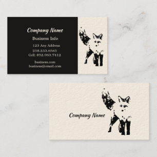 Cute Fox Art Custom Business Profile Card