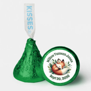 Cute Fox Asleep in Leaves Baby Shower Hershey®'s Kisses®