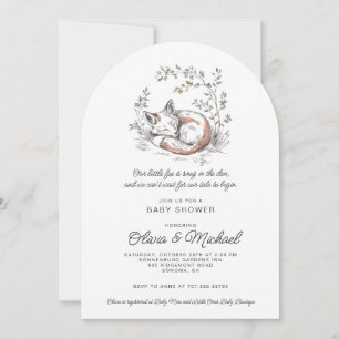 Cute Fox Baby Shower Arched Invitation